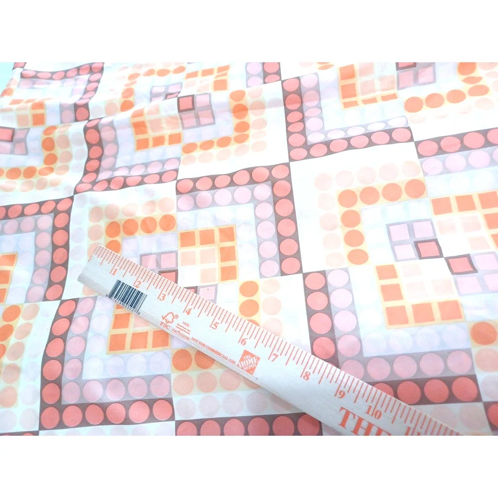 C. Alexander Mod VTG Myrtle Beach Orange Dot Blocks Knit 1 Pc 2 yards x 58